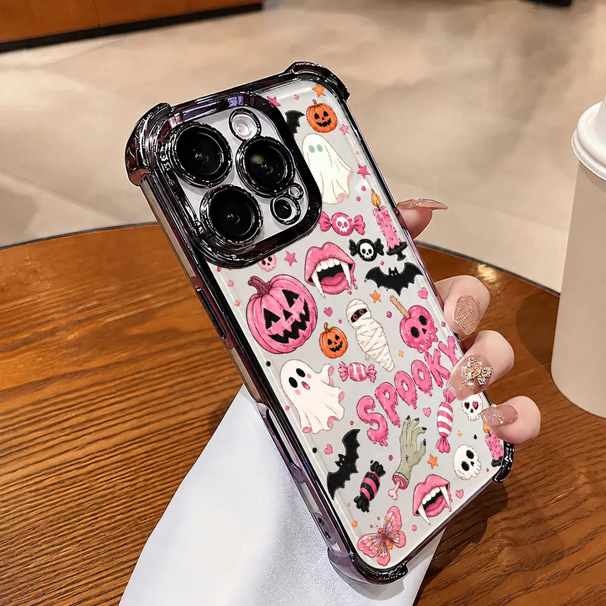 🎃Halloween Candy Ghost Phone Case – Cute Pumpkin & Ghost Design, Shockproof Magnetic Case