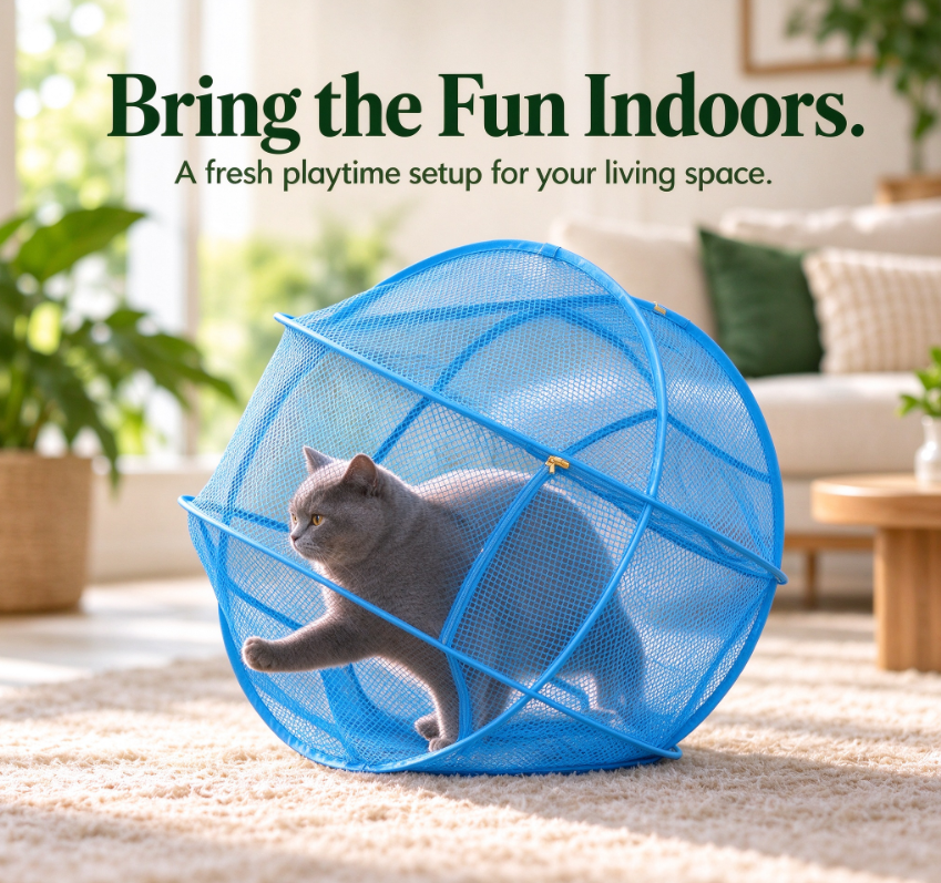 🐾 Portable 360° Cat Playpen – Their Safe Little Space Anywhere