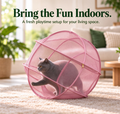 🐾 Portable 360° Cat Playpen – Their Safe Little Space Anywhere
