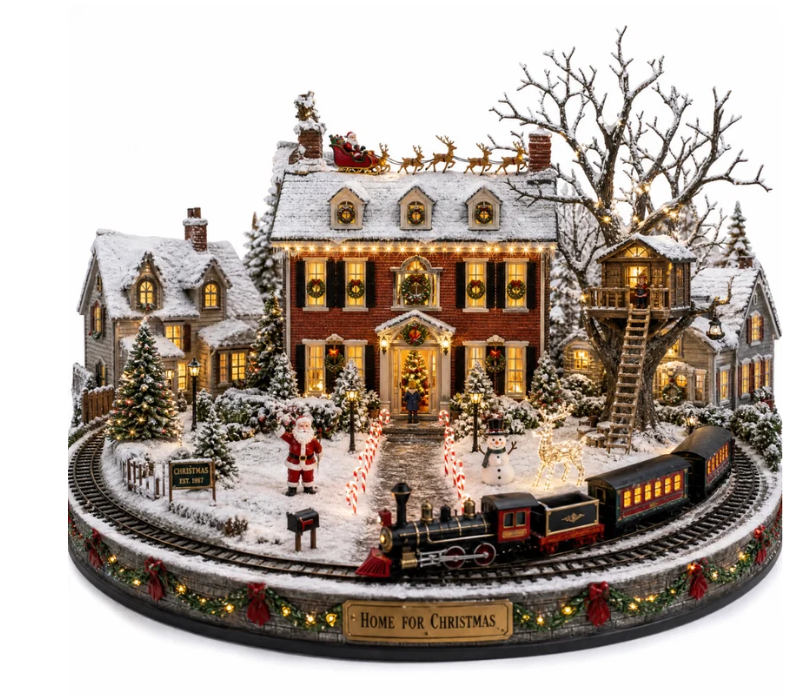 🔥 LAST DAY 49% OFF 🔥 Animated Holiday Train & Ice Rink Scene ✨