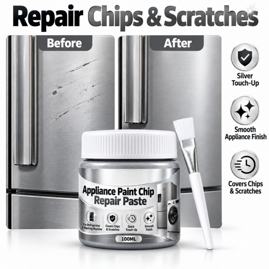 ✨50% OFF NOW! Metal Chrome Polish & Restorer Paste with Brush – Heavy-Duty Chrome Polishing Cream, Oxidation Remover for Car Wheels, Metal Trim, Faucets & Chrome Surfaces