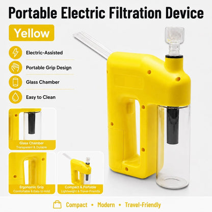 📍⚡50% OFF – Portable Handheld Electric Filtration Device | Compact Glass Chamber Design with Electric-Assisted Operation & 6 Color Options ✨