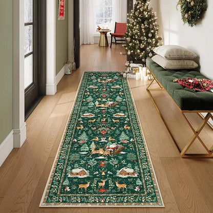 🎄Soft Christmas Tree Santa Claus Carpet Runner🔥