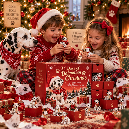 ❄️ SPOTS IN THE SNOW… IT MUST BE A DALMATIAN! 🐾24 Spotted Dog Collectible Countdown Set
