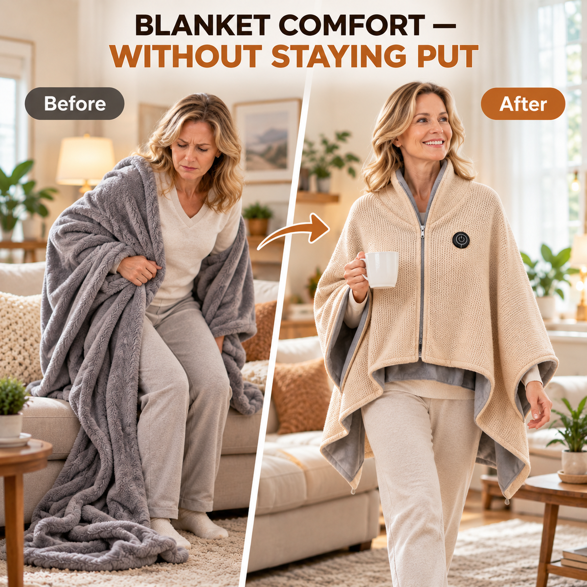 ⛄LIMITED-TIME 49% OFF‼️💞54K+ SOLD⭐🔥 USB HEATED WEARABLE SHAWL