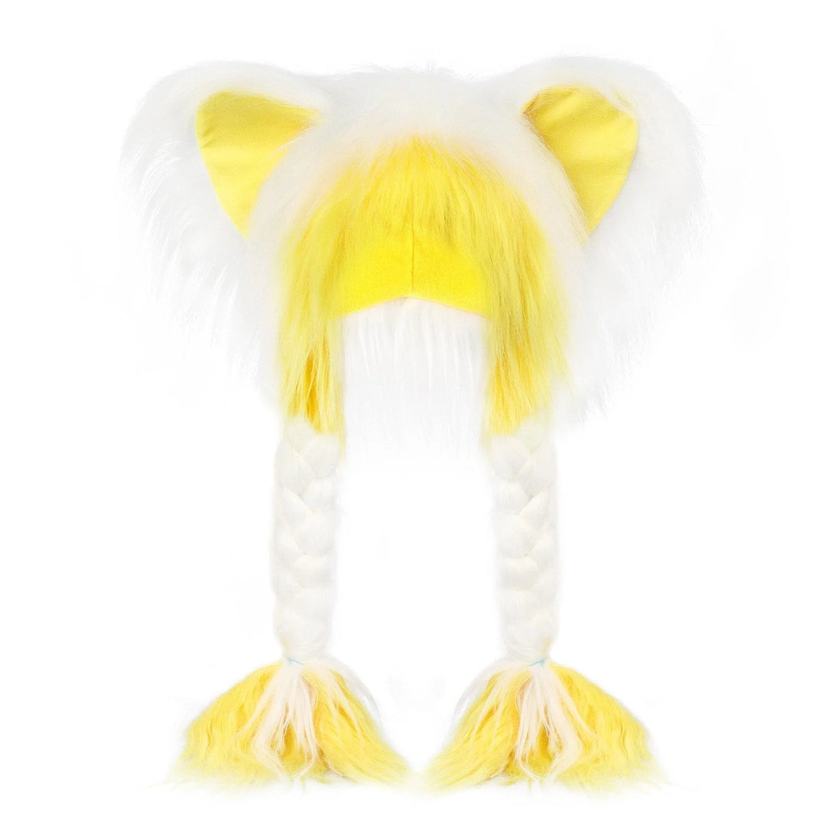 💖 Soft Furry Animal Ear Hat with Braids