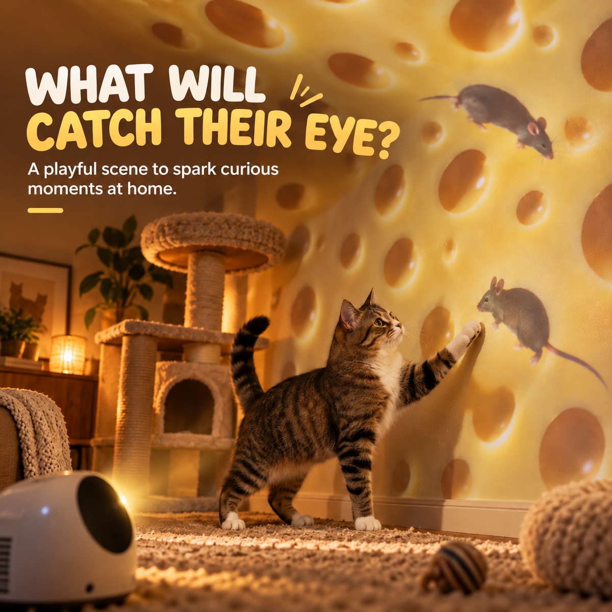🎄Cheese & Mouse Cat Projector – Indoor Fun for Curious Cats