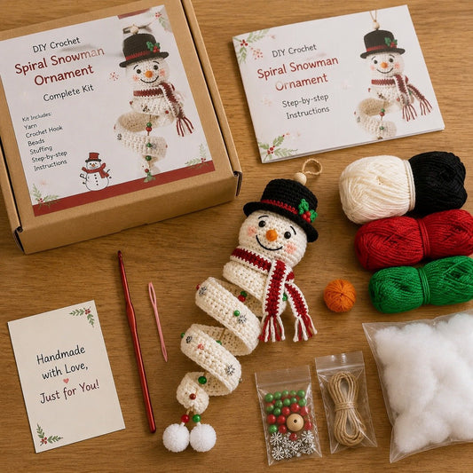 🎅HOT SALE 48% OFF - 🌲🔥Crochet Snowman Spiral Ornament DIY Kit