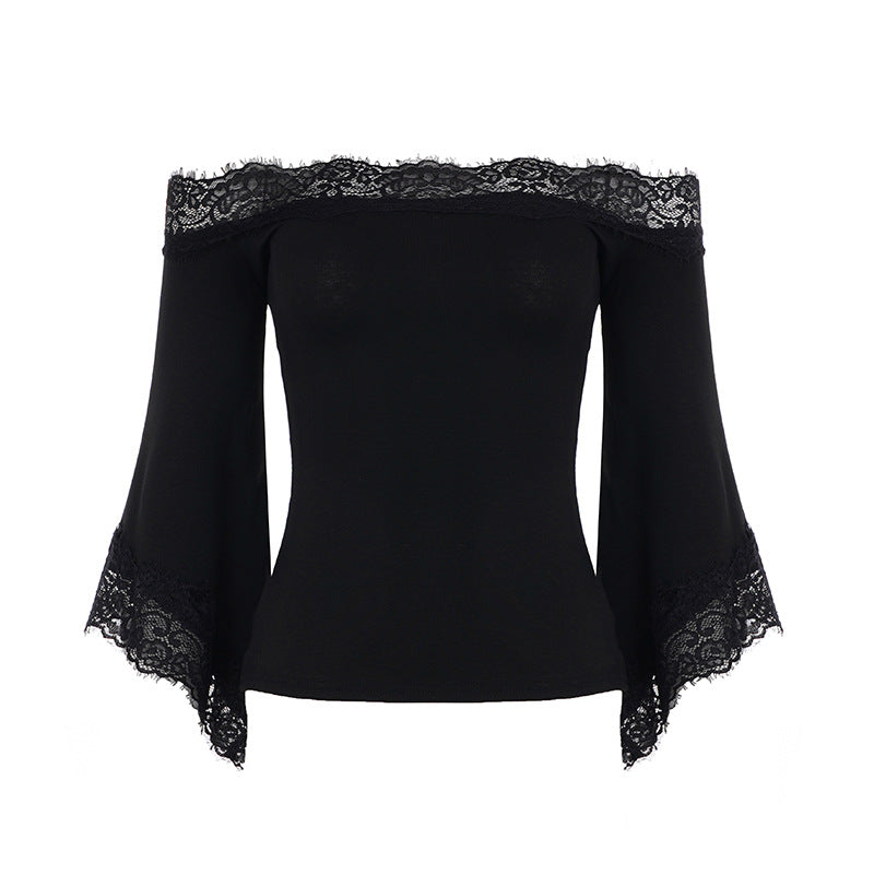 💕49％OFF🔥Elegant Off-Shoulder Lace Bell Sleeve Top for Women