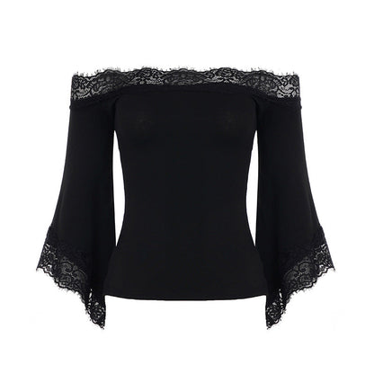 💕49％OFF🔥Elegant Off-Shoulder Lace Bell Sleeve Top for Women