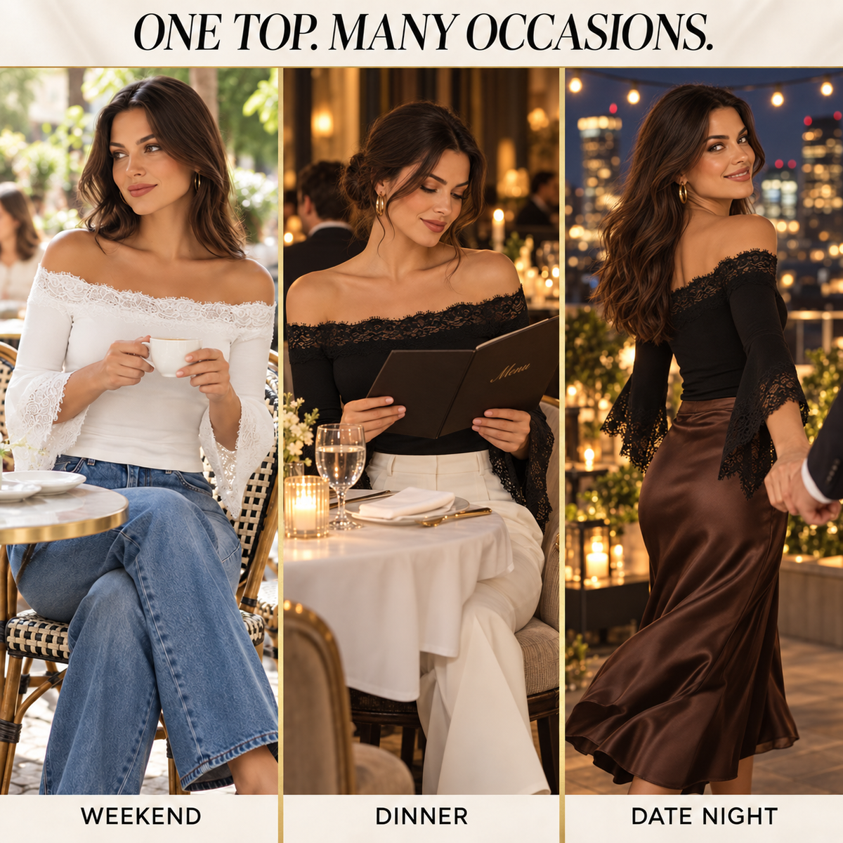 💕49％OFF🔥Elegant Off-Shoulder Lace Bell Sleeve Top for Women