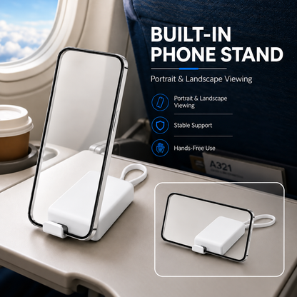 🔌 Pocket Travel Cable Kit – USB-C Cable, 3 Adapters, SIM/TF Storage & Phone Stand