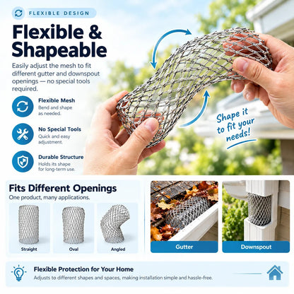 🍂Flexible Aluminum Gutter Leaf Guard – Keep Leaves Out, Let Water Flow🛡️