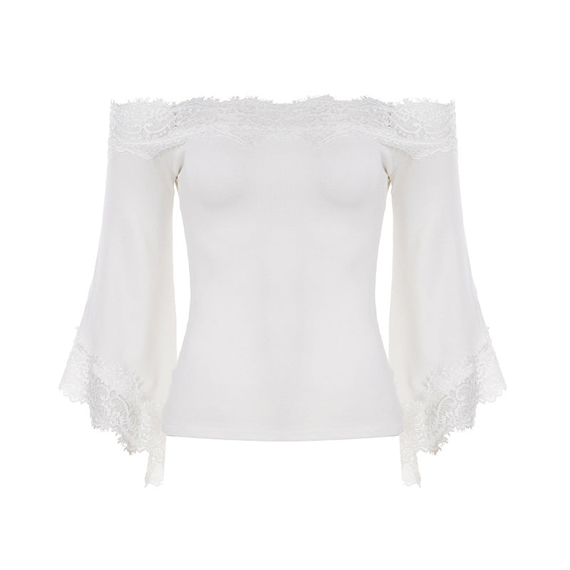 💕49％OFF🔥Elegant Off-Shoulder Lace Bell Sleeve Top for Women