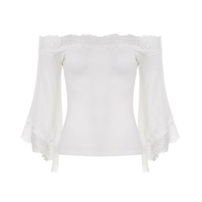 💕49％OFF🔥Elegant Off-Shoulder Lace Bell Sleeve Top for Women