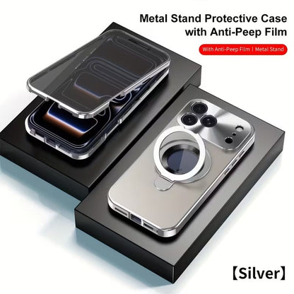 Privacy Screen & Magnetic Phone Case  work with iPhone Stand Ring Holder