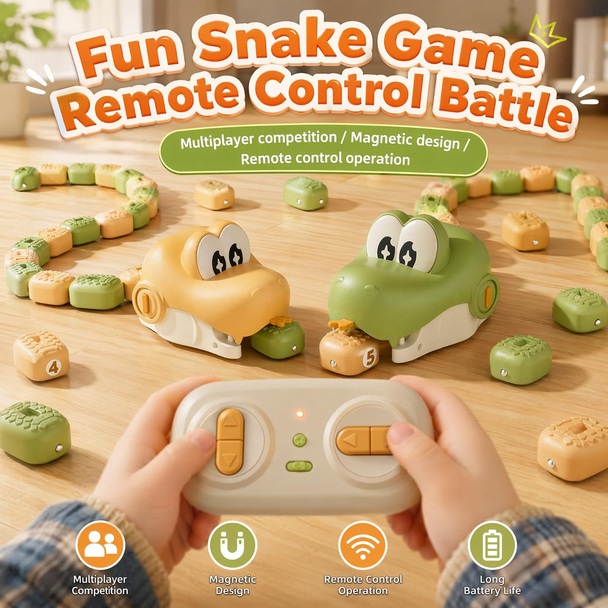 Magnetic Fidget Snake Toy – Stress Relief Desk Magnet Toy for Kids & Adults