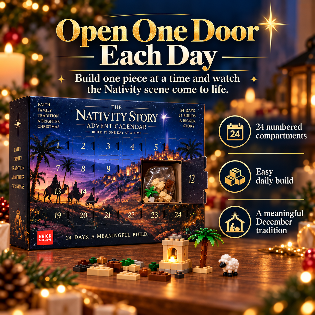 ⛪🎅Nativity Building Advent Calendar | 24 Daily Builds to Create a Complete Christmas Scene✝️