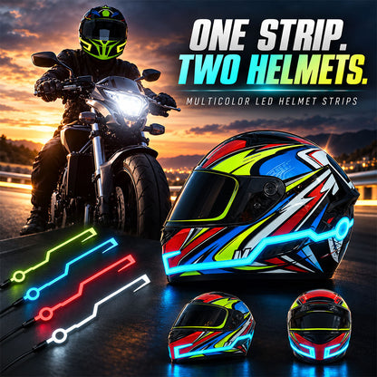Motorcycle Helmets - 0.5mm Bicycle Helmet Strip LED Helmet Light Flexible Safety Sticker Rechargeable LED Helmet Strip for Riding, Night Visibility, Motorcycling, Cycling