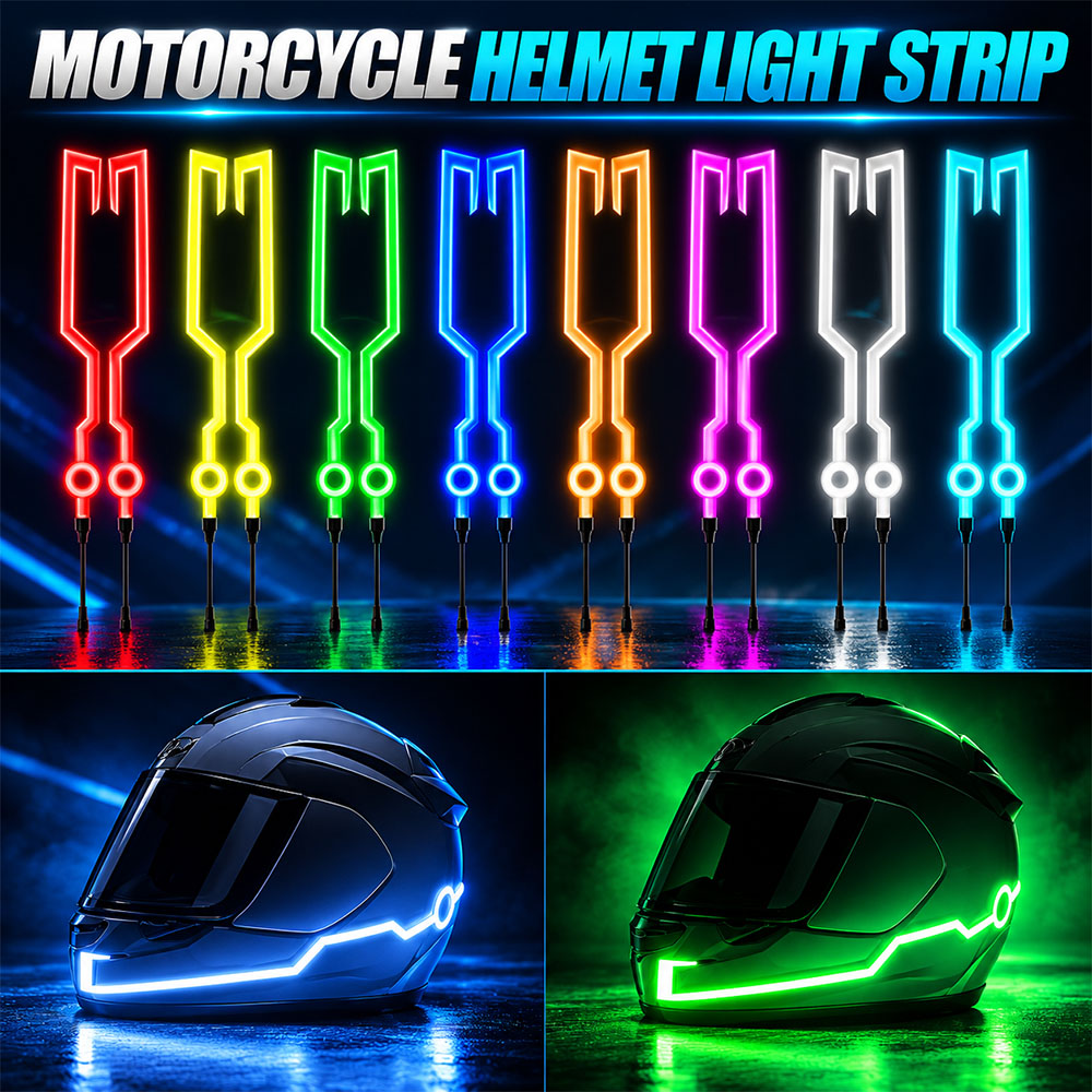 Motorcycle Helmets - 0.5mm Bicycle Helmet Strip LED Helmet Light Flexible Safety Sticker Rechargeable LED Helmet Strip for Riding, Night Visibility, Motorcycling, Cycling