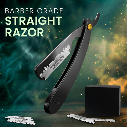 Professional Straight Razor for Men | Barber Straight Edge + 10 Blades Included