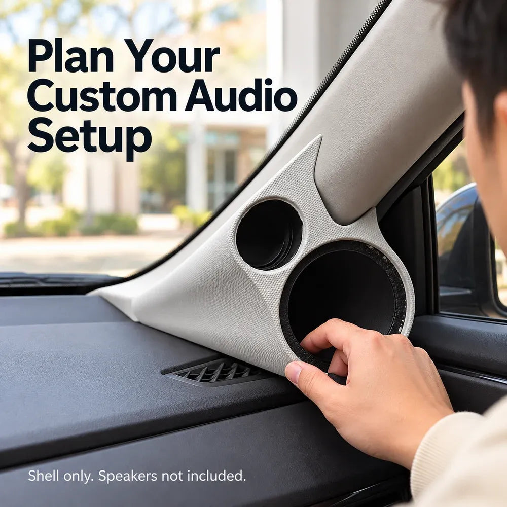 🚘 Dual-Opening A-Pillar Speaker Mounting Shell