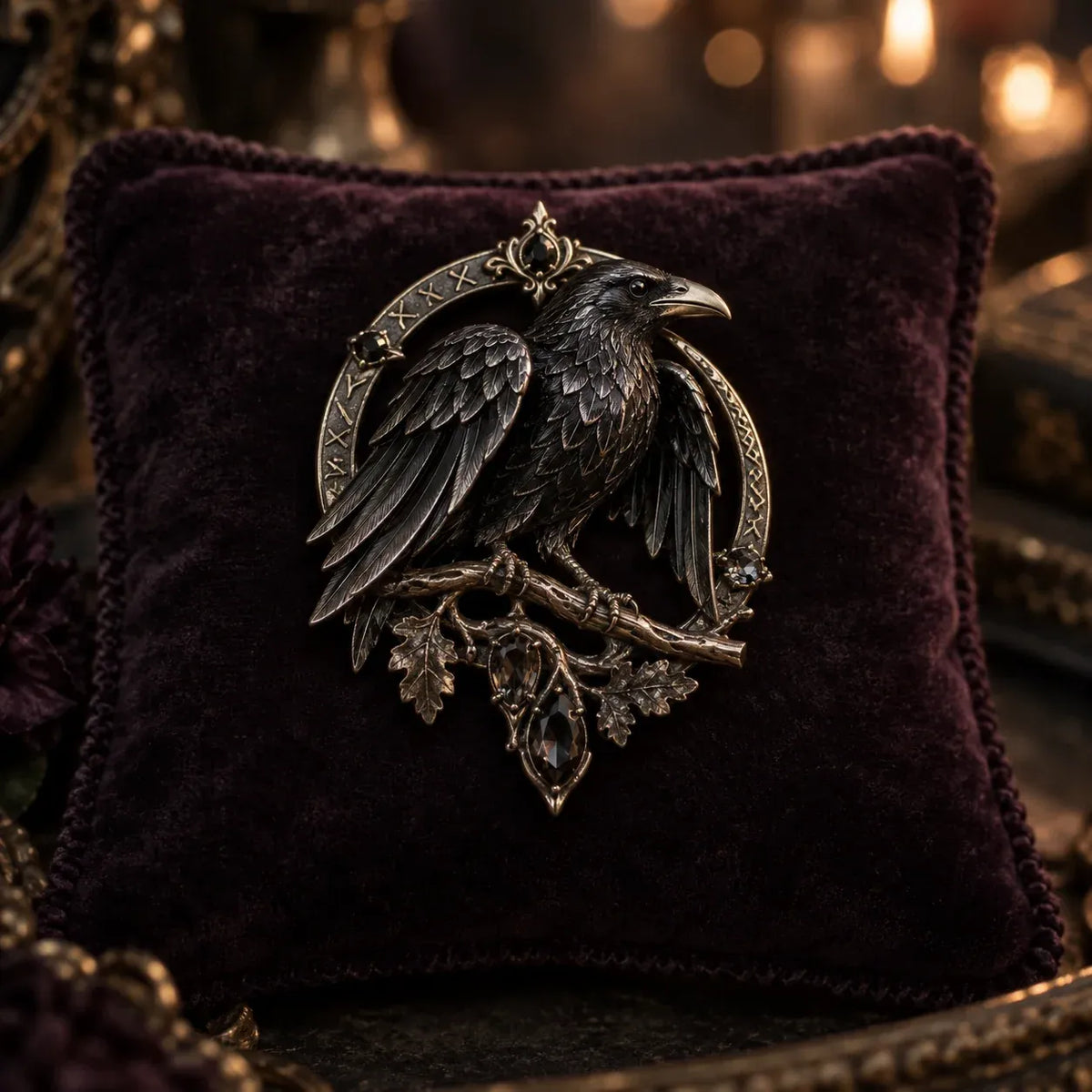 🐦‍⬛ Gothic Celtic Raven Brooch – 🔥Dark Academia Statement Pin