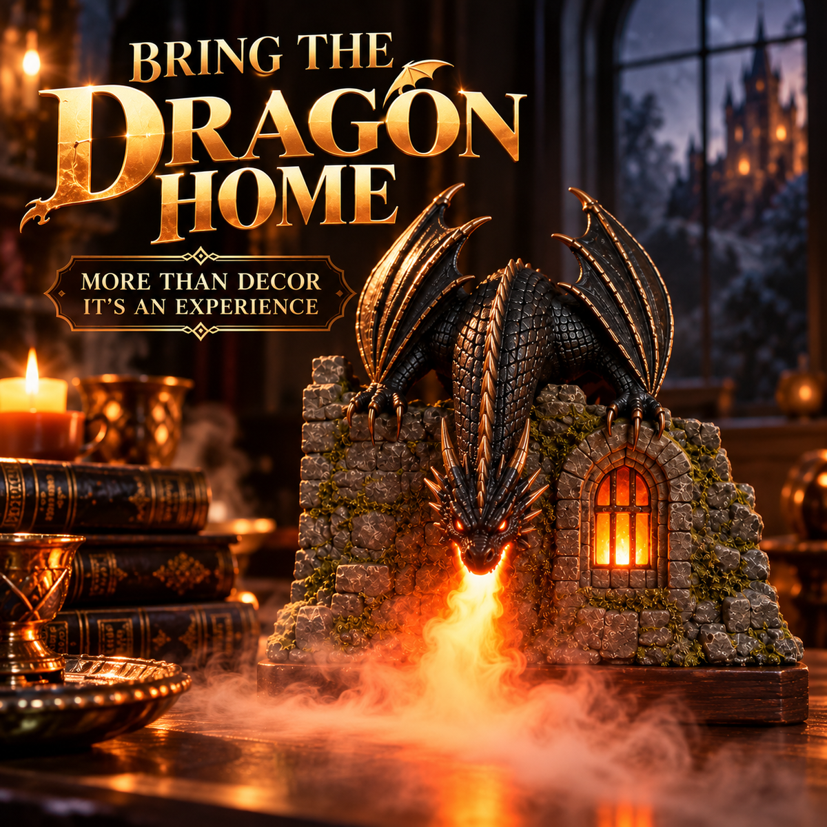 🐉 Dragon Castle Incense Burner – Mystical Smoke & Gothic Fantasy Decor
