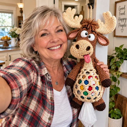 🧶 Cottage Harvest Keepers™ – Crochet Animal Bag Holder DIY Kit