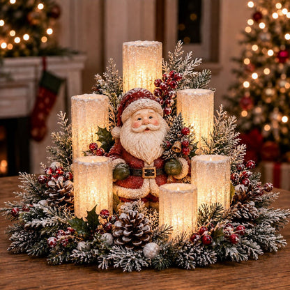 🔥Christmas Lighted Centerpiece with Flameless Candle Glow
