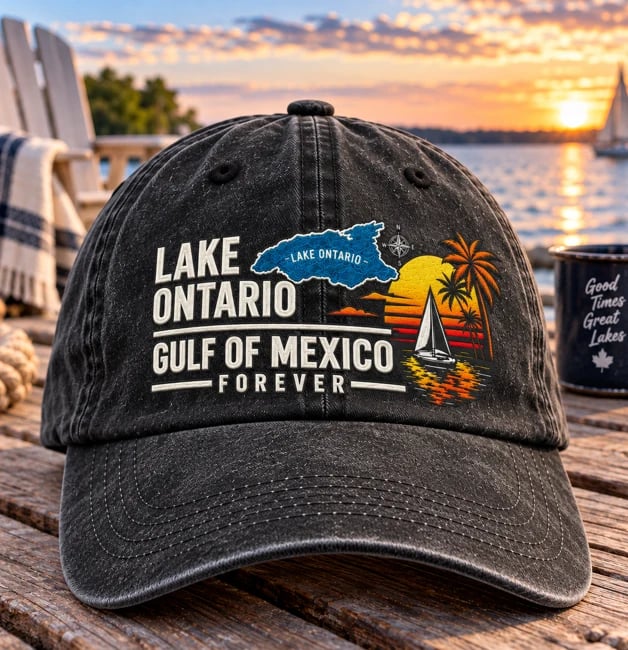 🔥 Lake Ontario & Gulf Forever Vintage Embroidered Cap 🌊
