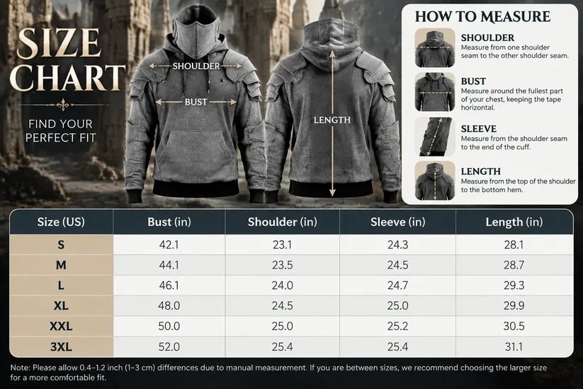 ⚔️Knight Cosplay Hoodie – Medieval Fantasy Streetwear Pullover!