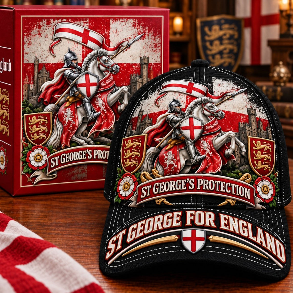 💝49% OFF - ⚔️ “St George’s Protection” – England Heritage Commemorative Cap | Cotton-Poly Blend • Detailed Embroidery • Adjustable Fit 🇦🇺 🏴