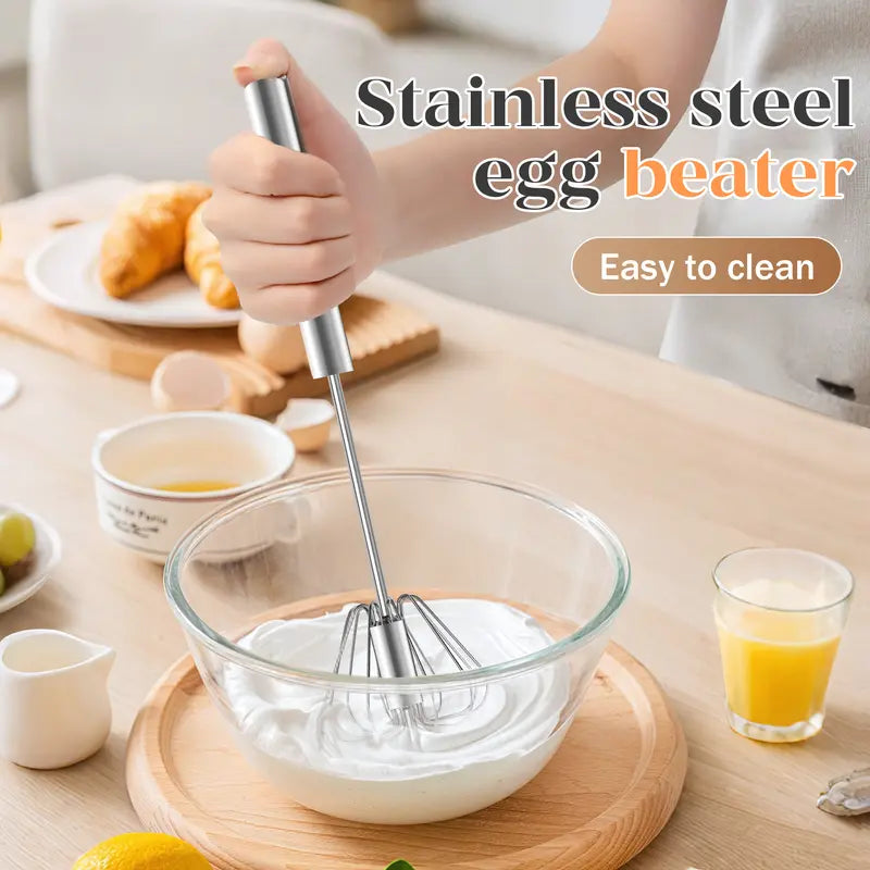 ⚡ Stainless Steel Hand-Push Whisk – Effortless Mixing in Seconds! 🍳