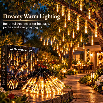 ✨ LED Meteor Shower Lights – Waterproof Falling Rain Christmas Lights for Indoor & Outdoor Decor
