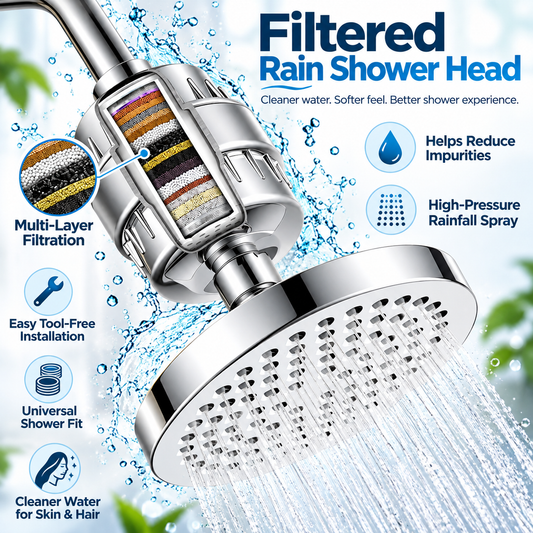 15-Stage Filtered Rain Shower Head