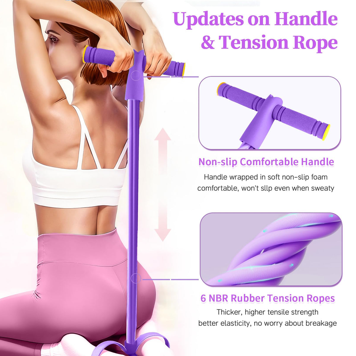 Multifunction Pedal Resistance Trainer with 6 Tubes