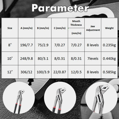 Adjustable Groove-Joint Pliers 🔧 – Heavy-Duty Water Pump Gripping Tool