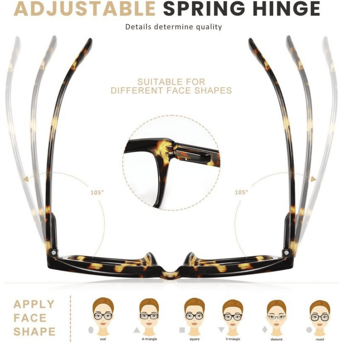 🔥✨👓3 Pack Tortoiseshell Reading Glasses – Blue Light Blocking Oversized Square Readers