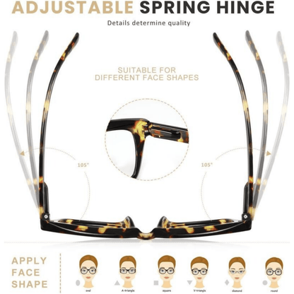 🔥✨👓3 Pack Tortoiseshell Reading Glasses – Blue Light Blocking Oversized Square Readers