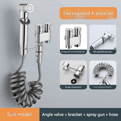 1-In-2-Handheld Out Dual Control Valve Bidet Sprayer for Toilet