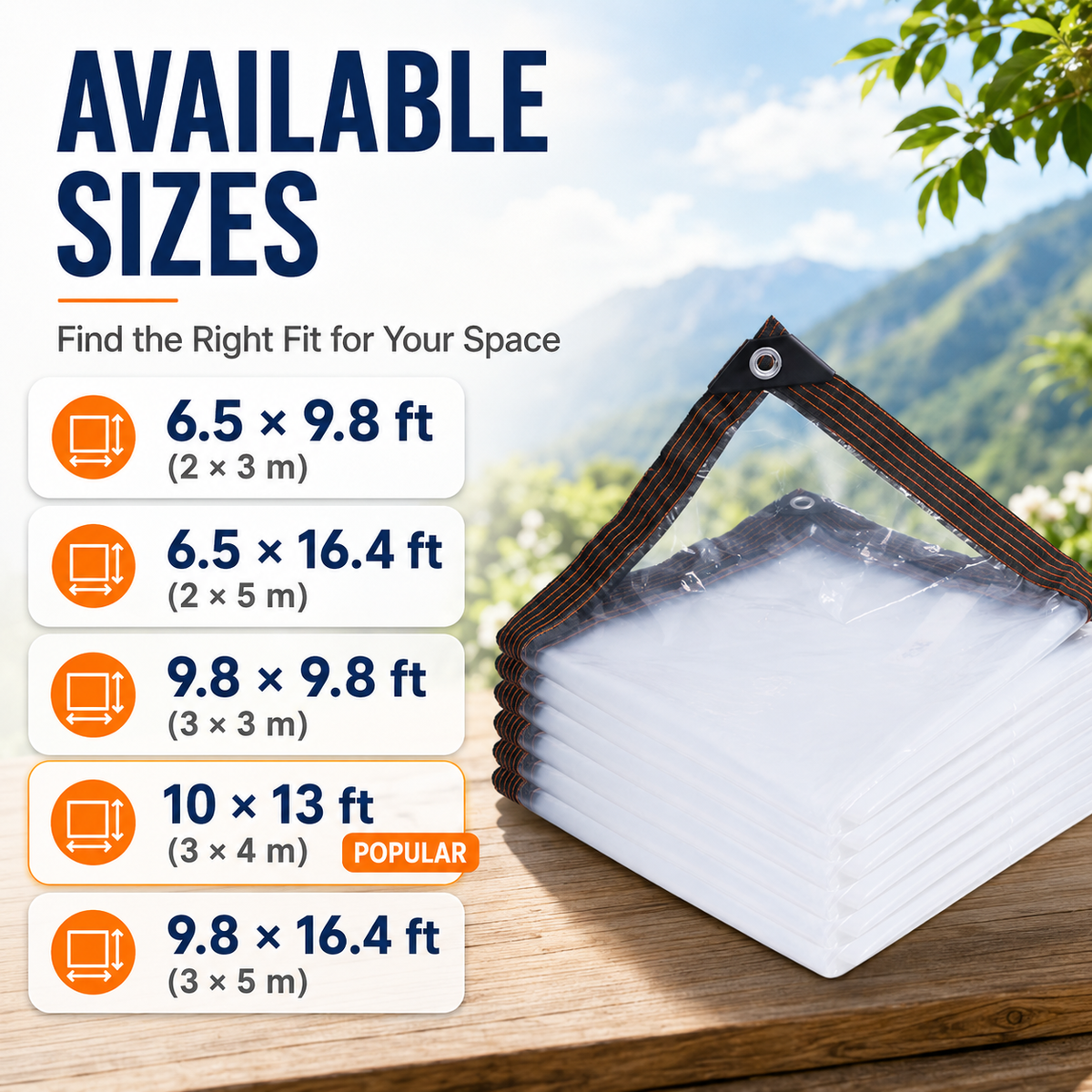 🌧️ Clear Waterproof, Windproof & Cold-Resistant Tarp – All-Weather Outdoor Protection