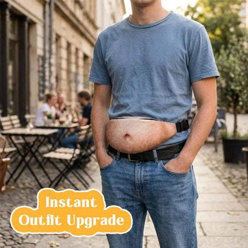 Funny Belly Fanny Pack – Realistic Fake Belly Waist Bag