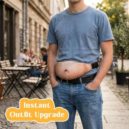 Funny Belly Fanny Pack – Realistic Fake Belly Waist Bag