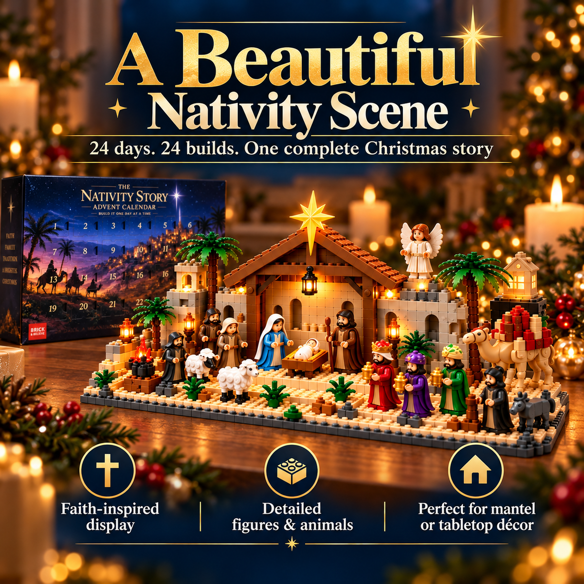 ⛪🎅Nativity Building Advent Calendar | 24 Daily Builds to Create a Complete Christmas Scene✝️