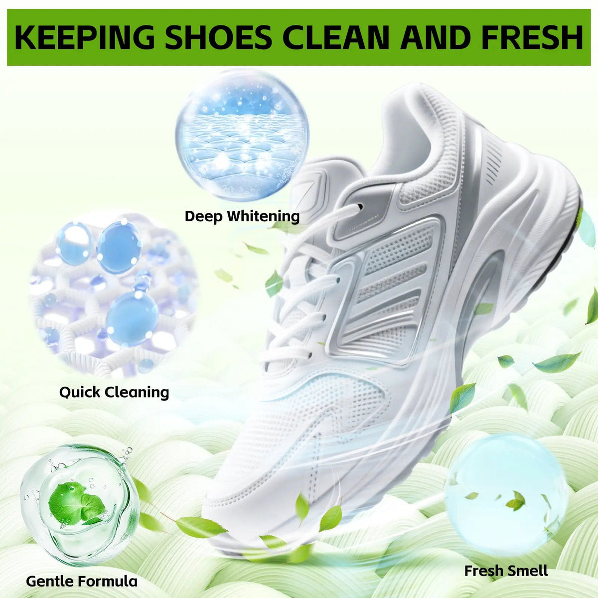 👟 Foam Shoe Cleaning Kit – Sneaker Cleaner With Brush & Microfiber Towel ✨