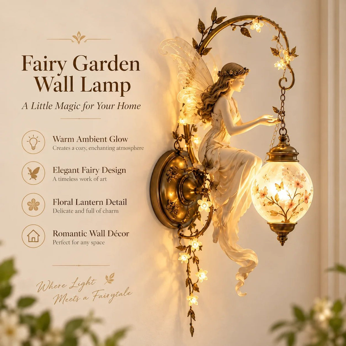 ⏰Limited Stock 49% OFF -🧚✨ Enchanted Fairy Blossom Lantern Wall Light 🌸🏮