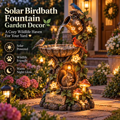 ⏰Limited Stock 49% OFF -🐿️ Solar Birdbath Fountain Garden Decor