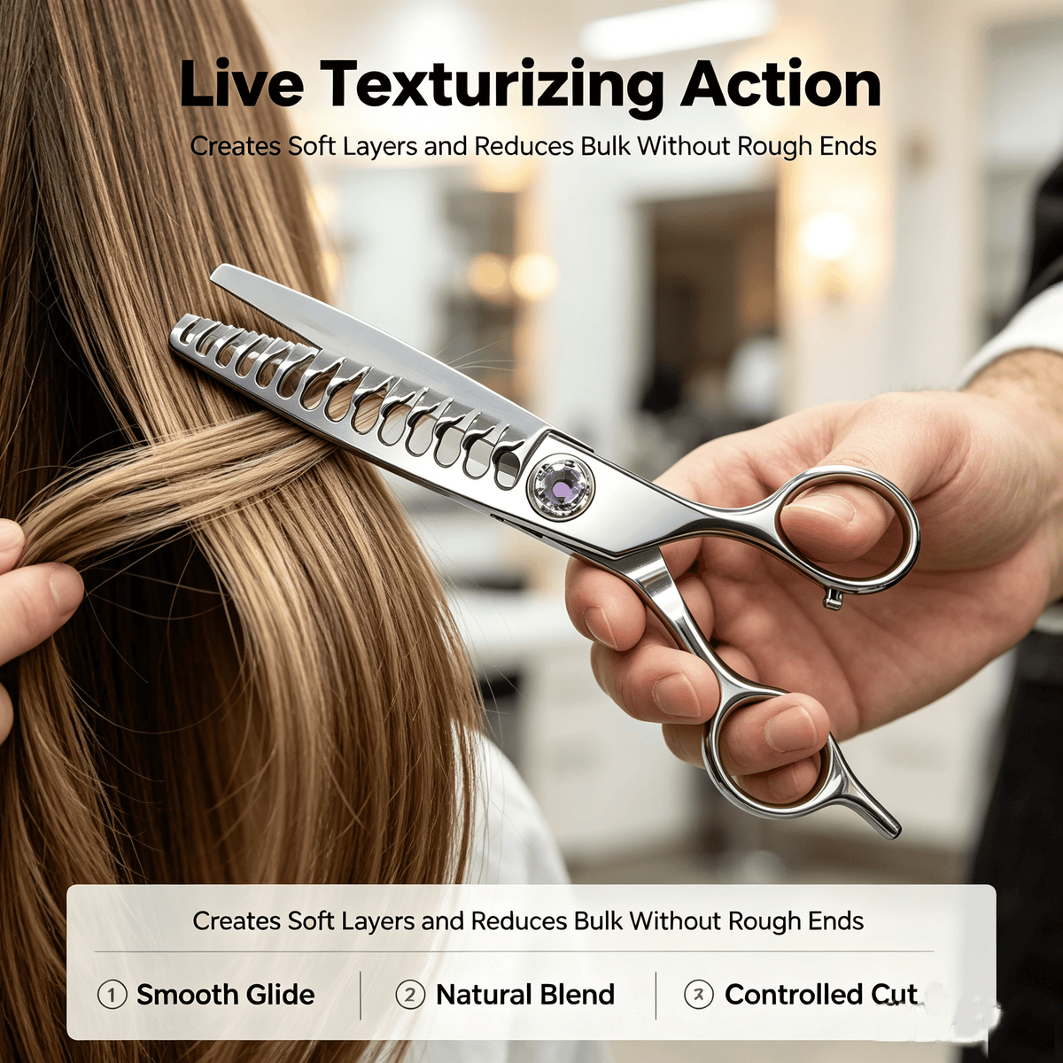 Professional Hair Texturizing Thinning Scissors--Stainless Steel Hair Shears