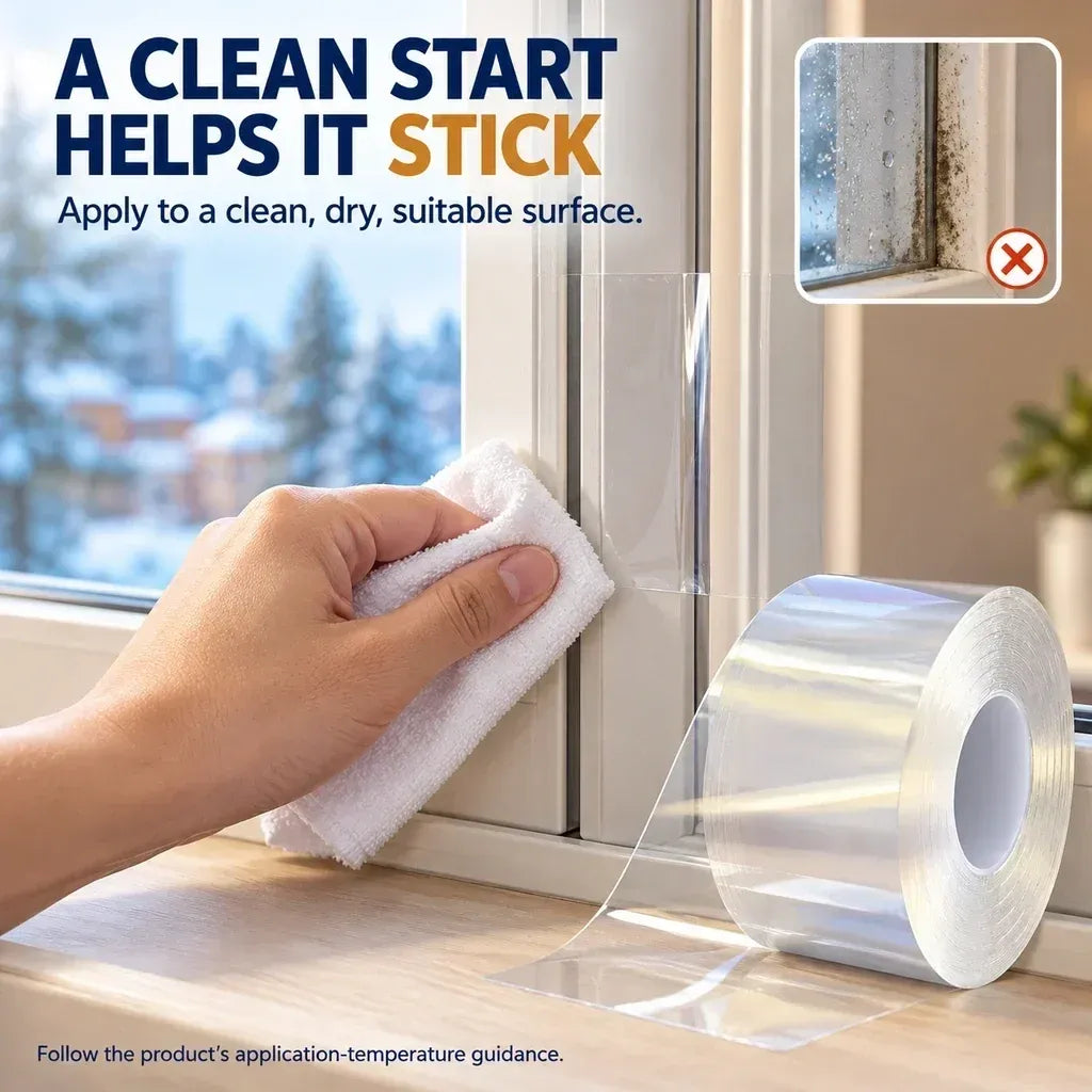 💨 Draft Stopper Clear Seal Tape – Keep Cold Air Out & Lower Energy Bills 🥶💡